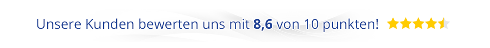 Unsere Kunden bewerten uns mit 9,2 von 10 punkten!